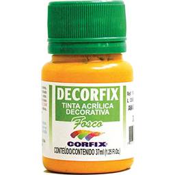 Tinta Acrilica Fosca Decorfix Amarelo Cadmio 37ml. , Caixa com 6 Corfix, Multicor