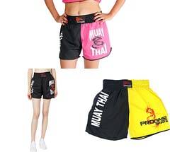 Punch Silk Shorts Muay Thai, Unissex, Preto/Amarelo, GG