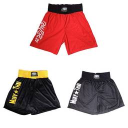 Punch Silk Shorts Muay Thai, Unissex, Preto/Branco, GG