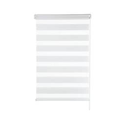 Persiana para Janela Rolo Zebra Tecido Duplo com Faixas Opacas e Transparentes L 1,40 m x A 1,60 m, Branca