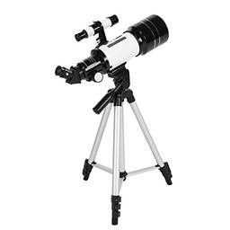 Cigooxm Telescópio astronômico de 70 mm Telescópio monocular de alta potência 150X luneta refrator com 5 × 24 Finder Scope Filtro lunar de tripé 3X Lente Barlow para Star Gazing Bird Watching Camping