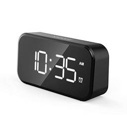 Despertador digital com porta USB para carregar brilho ajustável Dimmer LED com display digital 12/24 horas Snooze Volume de alarme ajustável Pequeno escritório quarto relógios de cabeceira