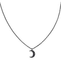 Holibanna Colar com pingente de lua, durável, simples, decorativo, curto, colar de prata, colar de metal para mulheres