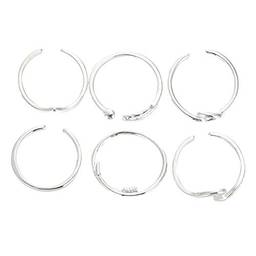 Holibanna Conjunto de 6 peças de anéis abertos para meninas adolescentes Anéis de articulação do polegar Anéis ajustáveis Anéis empilháveis (prata)
