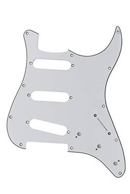 Escudo Dolphin 1725 Branco com 3 Camadas com Aberturas SSS para Guitarra Stratocaster