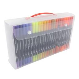 Hztyyier 120 canetas pincel coloridas duplas, laváveis, multiuso, marcadores de ponta dupla para colorir, desenhar, escrever outros materiais de arte