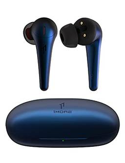 1MORE Fones de ouvido ComfoBuds Pro com cancelamento de ruído, fones de ouvido sem fio ANC True Bluetooth 5.0, vários modos, equalizador personalizado, 6 microfones, tempo de reprodução 28H, carregamento rápido, fones de ouvido Bluetooth no ouvido, azul