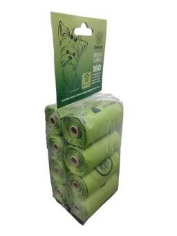 Refil de Cata Caca Biodegradável Beeva - 160 saquinhos (Verde) (Verde, 8 rolos)