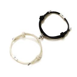 Pulseira masculina angwang, 2 peças de pulseira magnética para amantes do sol e da lua, kit para casais, pulseira de amizade combinando, joias modernas.