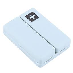 Caixa de pílulas de viagem portátil de 7 compartimentos, organizador de pílulas com design magnético exclusivo portátil dobrável de 7 compartimentos PP organizador de pílulas diárias(azul)