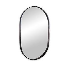 Espelho Oval de Luxo Com Moldura Preta Para Quarto Sala Banheiro 80 x 50 cm