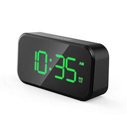Despertador digital com porta USB para carregar brilho ajustável Dimmer LED com display digital 12/24 horas Snooze Volume de alarme ajustável Pequeno escritório quarto relógios de cabeceira