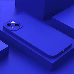 Capa de silicone compatível com iPhone 11, com capa protetora de lente de proteção de câmera, capas de silicone duráveis, capa de telefone fina para iPhone 11 (azul)
