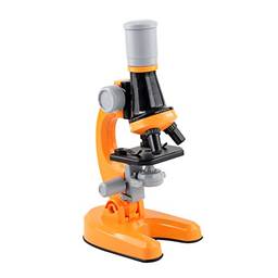 mewmewcat Microscópio,Microscópio 1200X Microscópio Óptico Infantil com Garrafas de Coleção de Luz LED 12 peças Lâminas para Crianças Estudante Iniciante Ciência Brinquedo Educacional