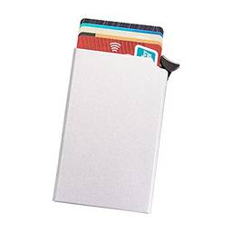 Sokg Porta-cartão de carteira em liga de alumínio Protetor de caixa de cartão RFID Bloqueio de botão de pressão Guia pop-up de crédito Anti-roubo para mulheres Homens Homens de negócios