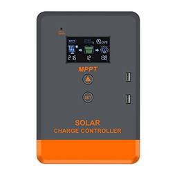 12Volt/24Volt Tensão Automática MPPT Controlador Solar Painel Solar Regulador Display LCD Controlador Solar com Luz de Fundo Vários Modos de Controle de Carga Controlador Solar