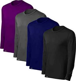 Kit com 04 Camisetas Proteção UV Masculina UV50+ Secagem Rápida Cores - Pto Cin Mar Rox - P