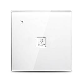 Honorall Wi-Fi Smart Wall Touch Light Switch Painel de vidro Controle de voz Compatível com Alexa Google Home APP Função de controle de sincronização Smart Share Soquete de parede Branco (1 Gang)