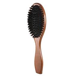 Bozony Escova de cabelo de cerdas naturais de javali pente oval anties escova de extensão de cabelo couro cabeludo massagem faia cabo de madeira