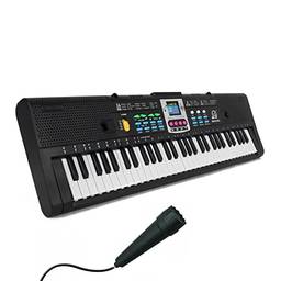 Strachey 61 teclas de música digital teclado eletrônico infantil piano elétrico multifuncional para estudante de piano com função de microfone instrumento musical