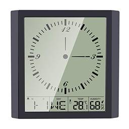Termômetro e higrômetro digital multifuncional e relógio quadrado Relógio de parede minimalista