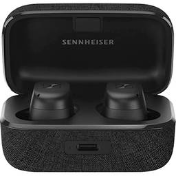 Sennheiser MOMENTUM True Wireless 3 fones de ouvido intra-auriculares Bluetooth para música e chamadas com cancelamento de ruído adaptável, IPX4, carregamento Qi, bateria de 28 horas, preto, 509180