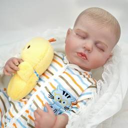 Brastoy Bebê Reborn Boneca Pintada Silicone Realistic Menino Original 48cm