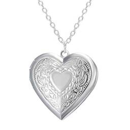 Holibanna Colar com medalhão de coração de prata esterlina, colar com medalhão de foto, pingente de coração, joia para presente de Dia dos Namorados
