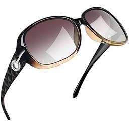 Óculos de Sol Feminino Polarizados Joopin Armação Grande óculos Escuros para Mulheres Vintage Senhoras Tons (Gradiente Marrom)
