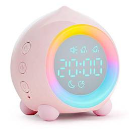 Despertador para crianças, Despertador com Lâmpada LED Digital com Carregamento USB/Despertador com Soneca Ajustável & Candeeiro de cabeceira para meninas, meninos,?R????????????