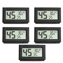 Yuventoo 5 pcs Mini Digital LCD Temperatura e Medidor de Umidade Pet Réptil Termômetro Sem Fio Higrômetro