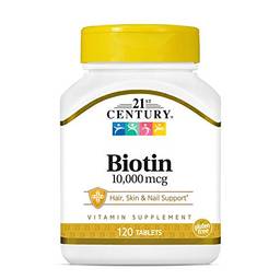 21st Century, Biotina, 10.000 mcg, 120 Tabletes