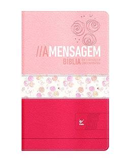 Bíblia a Mensagem - Capa Luxo Rosa Claro e Escuro