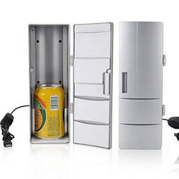 Mini geladeira USB, mini geladeira, mini geladeira para freezer, latas de refrigerador de cerveja aquecedor para viagem carro uso escritório