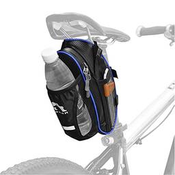 Cigooxm Bolsa de selim para bicicleta resistente à água com design reflexivo Pacote de ciclismo sob o assento com bolsa para garrafa de água para mountain bike Bolsa de armazenamento para bicicletas d