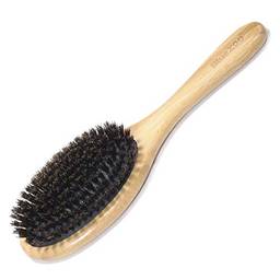 Bozony azul escova de cabelo de bambu natural cabo cerdas antiestática cabelo couro cabeludo pá escova de cabelo saco de gás pente de massagem ferramenta de cuidados com o cabelo
