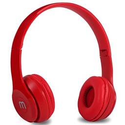 Fone de Ouvido com Microfone Fio P2 Headphone Estéreo Dobrável para Celular PC e Notebook (Vermelho)