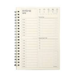 CIADAZ A5 Schedule Planner Notebook Memo Pad Agenda Livro de contas para várias ocasiões com papelão premium e bobina de metal durável 60 folhas de papel sem permeação de tinta