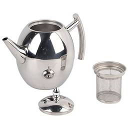 Chaleira de chá de apito de 1 litro, chaleira de aço inoxidável com infusor removível para folhas soltas e saquinhos de chá (1 litro)