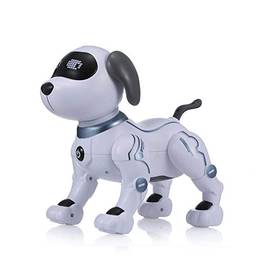 mewmewcat K16A Animais de Estimação Eletrônicos Robô Cão Acrobacias Cão Comando de Voz Programável Sensível ao Toque Música Canção Brinquedo para Crianças Aniversário Presente de Natal,Cão robô
