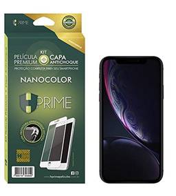Kit Pelicula NanoColor + Capa Transparente TPU para Apple iPhone XR - Preto, HPrime, Película Protetora de Tela para Celular, Transparente