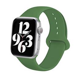 Pulseira de Silicone Flexível 45mm Compatível com Apple Watch 7 (Verde-militar)