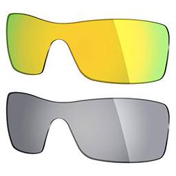 Mryok 2 pares de lentes polarizadas de substituição para óculos de sol Oakley Batwolf – Opções