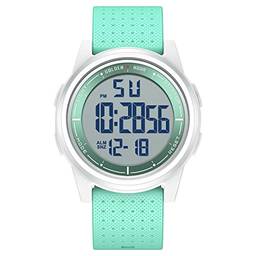 GOLDEN HOUR Relógios digitais ultrafinos minimalistas à prova d'água masculinos com visor grande angular pulseira de borracha relógio de pulso para homens e mulheres, resina/brilhante/verde, esportes