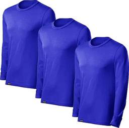 Kit com 3 Camisetas Proteção Solar Uv 50 Ice Tecido Gelado – Slim Fitness - Royal - Royal - Royal - M
