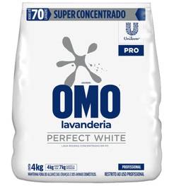 Lava-Roupas Super Concentrado em Pó Lavanderia Omo Perfect White Pro Pacote 4kg, OMO