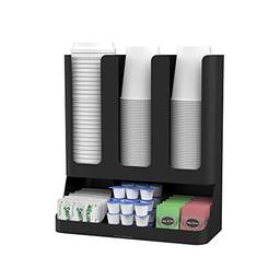 Organizador de condimentos e copos verticais para café Mind Reader com 6 compartimentos, preto