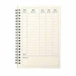 Sokg A5 Schedule Planner Notebook Memo Pad Agenda Livro de contas para várias ocasiões com papelão premium e bobina de metal durável 60 folhas de papel sem permeação de tinta