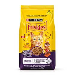 Ração Seca Nestle Friskies Megamix para Gatos Adultos e Castrados - 1kg Purina para Todas as fases - Sabor Frango