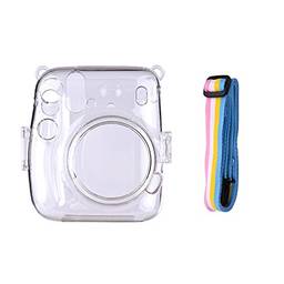Estojo de proteção transparente para câmera instantânea com substituição de cordão Rainbow para Fujifilm Instax Mini 11